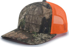 Pacific Headwear 108C Camo Trucker Snapback Cap - Break-Up Country Orange - Mossy Oak Orange / 7’’ - 7 7/8’’