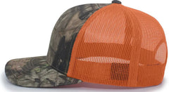 Pacific Headwear 108C Camo Trucker Snapback Cap - Break-Up Country Orange - Mossy Oak Orange / 7’’ - 7 7/8’’