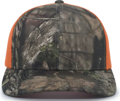 Pacific Headwear 108C Camo Trucker Snapback Cap - Break-Up Country Orange - Mossy Oak Orange / 7’’ - 7 7/8’’
