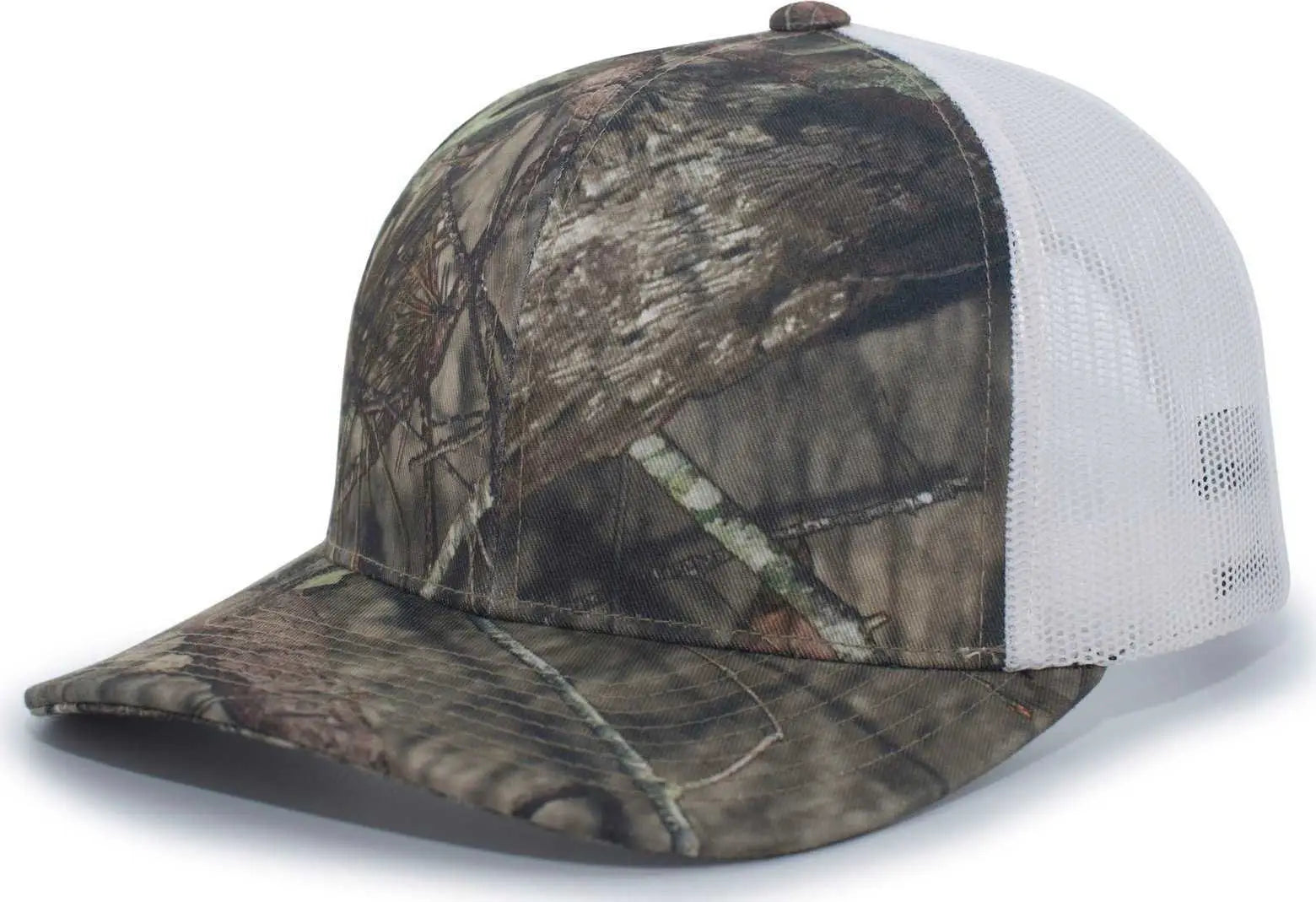 Pacific Headwear 108C Camo Trucker Snapback Cap - Break-Up Country White - Mossy Oak White / 7’’ - 7 7/8’’