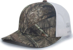 Pacific Headwear 108C Camo Trucker Snapback Cap - Break-Up Country White - Mossy Oak White / 7’’ - 7 7/8’’
