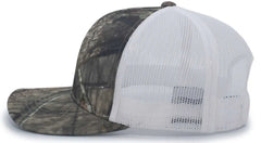 Pacific Headwear 108C Camo Trucker Snapback Cap - Break-Up Country White - Mossy Oak White / 7’’ - 7 7/8’’