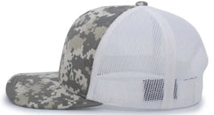 Pacific Headwear 108C Camo Trucker Snapback Cap - Desert White - Sand White / 7’’ - 7 7/8’’