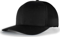 Pacific Headwear 110F Trucker Flexfit Snapback Cap - Black - Black / 7’’ - 7 7/8’’