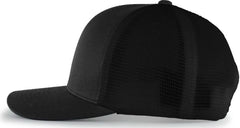 Pacific Headwear 110F Trucker Flexfit Snapback Cap - Black - Black / 7’’ - 7 7/8’’