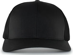 Pacific Headwear 110F Trucker Flexfit Snapback Cap - Black - Black / 7’’ - 7 7/8’’