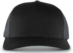 Pacific Headwear 110F Trucker Flexfit Snapback Cap - Black Graphite Black - Black Dark Gray / 7’’ - 7 7/8’’