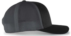 Pacific Headwear 110F Trucker Flexfit Snapback Cap - Black Graphite Black - Black Dark Gray / 7’’ - 7 7/8’’