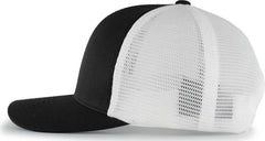 Pacific Headwear 110F Trucker Flexfit Snapback Cap - Black White Black - Black White / 7’’ - 7 7/8’’