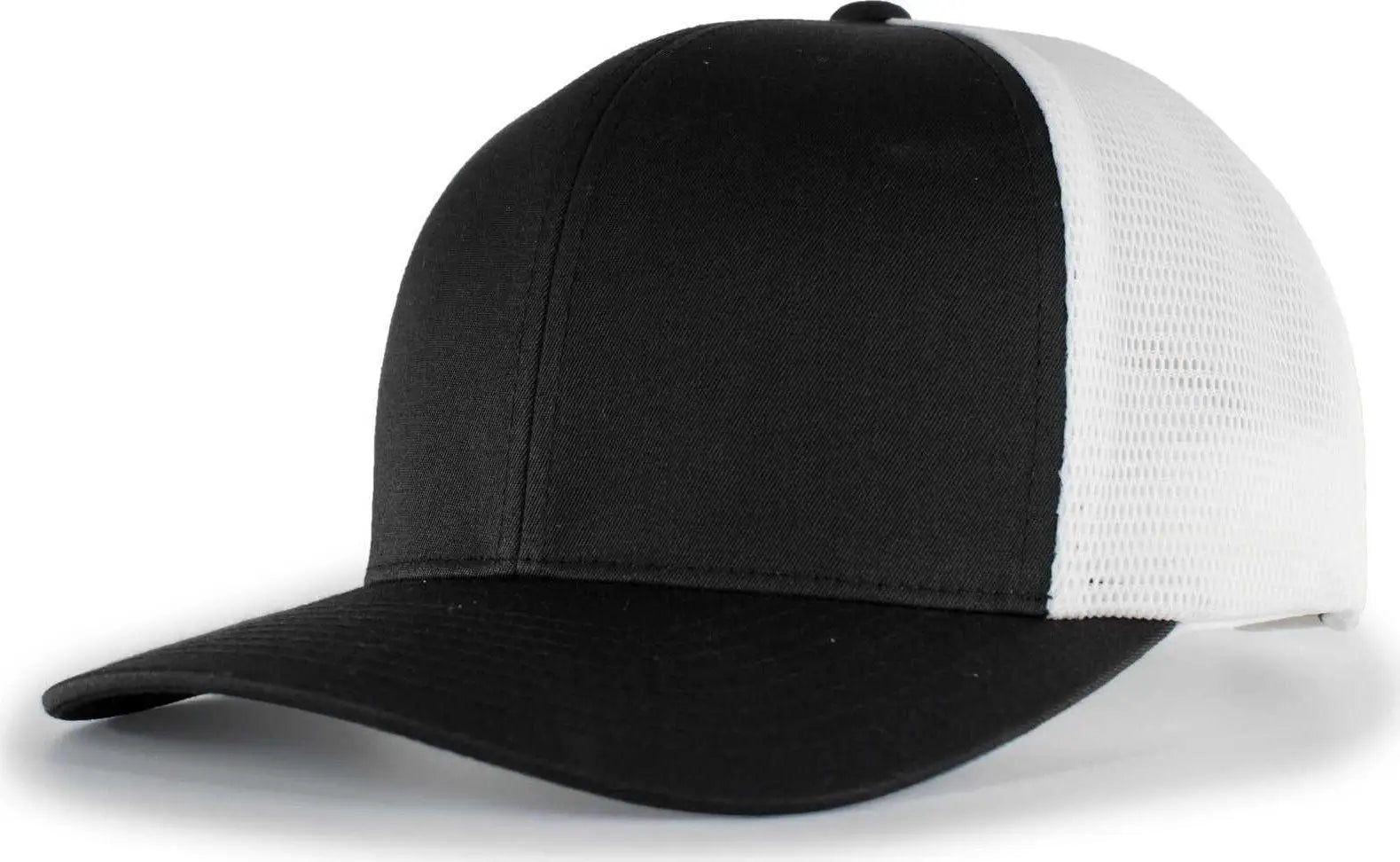 Pacific Headwear 110F Trucker Flexfit Snapback Cap - Black White Black - Black White / 7’’ - 7 7/8’’