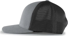 Pacific Headwear 110F Trucker Flexfit Snapback Cap - Heather Grey Lt Charcoal Heather Grey - Heather Grey Lt Charcoal
