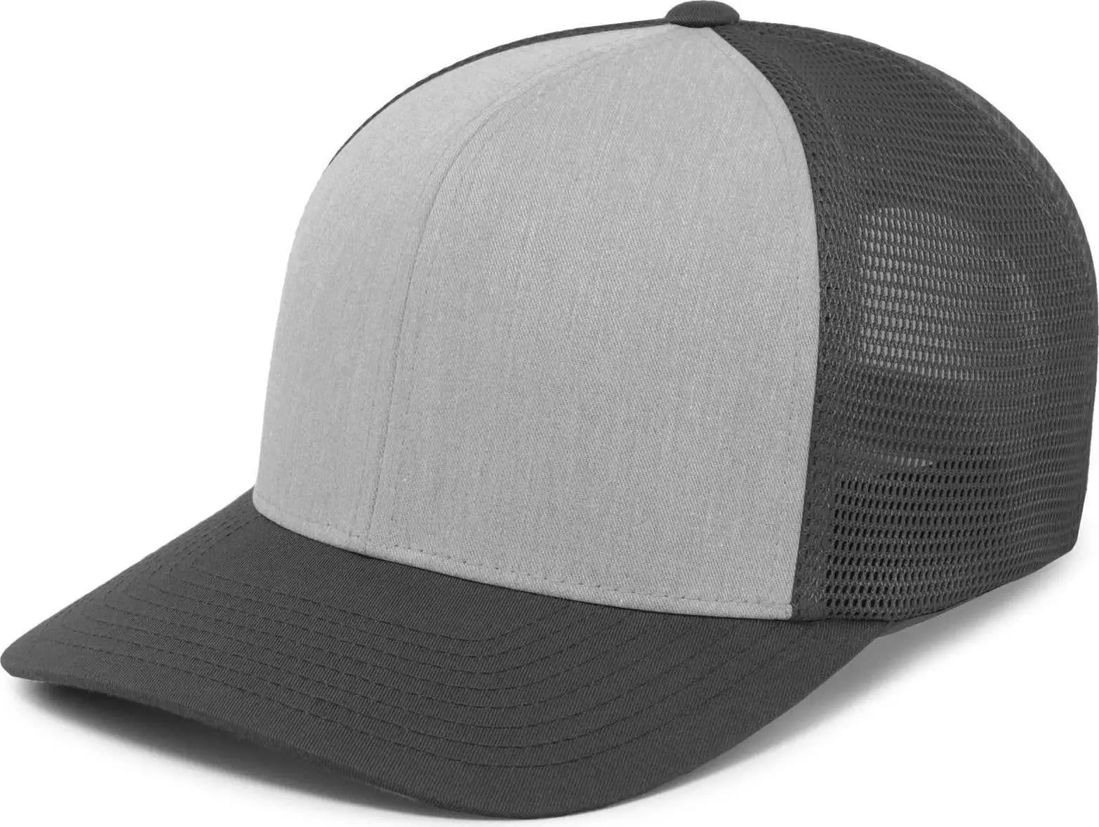 Pacific Headwear 110F Trucker Flexfit Snapback Cap - Heather Grey Lt Charcoal Lt Charcoal - Gray / 7’’ 7 7/8’’