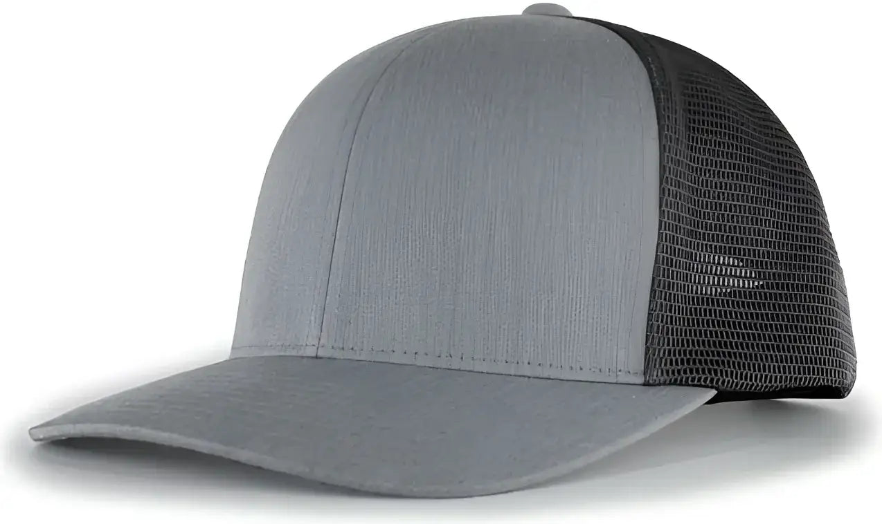 Pacific Headwear 110F Trucker Flexfit Snapback Cap - Heather Grey Lt Charcoal Heather Grey - Heather Grey Lt Charcoal
