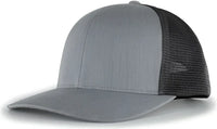 Pacific Headwear 110F Trucker Flexfit Snapback Cap - Heather Grey Lt Charcoal Heather Grey - Heather Grey Lt Charcoal