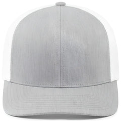 Pacific Headwear 110F Trucker Flexfit Snapback Cap - Heather Grey White Heather Grey - Gray White / 7’’ 7 7/8’’