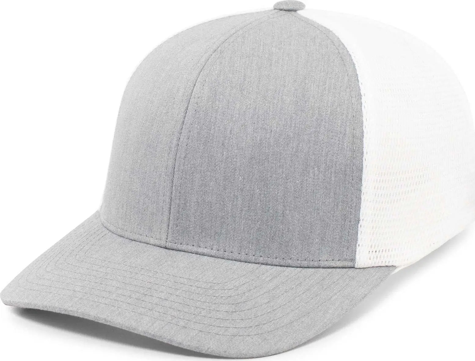 Pacific Headwear 110F Trucker Flexfit Snapback Cap - Heather Grey White Heather Grey - Gray White / 7’’ 7 7/8’’