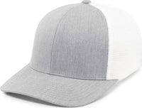 Pacific Headwear 110F Trucker Flexfit Snapback Cap - Heather Grey White Heather Grey - Gray White / 7’’ 7 7/8’’