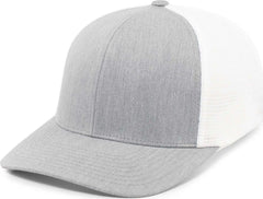 Pacific Headwear 110F Trucker Flexfit Snapback Cap - Heather Grey White Heather Grey - Gray White / 7’’ 7 7/8’’