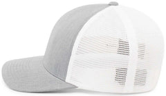 Pacific Headwear 110F Trucker Flexfit Snapback Cap - Heather Grey White Heather Grey - Gray White / 7’’ 7 7/8’’