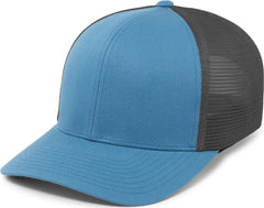 Pacific Headwear 110F Trucker Flexfit Snapback Cap - Ocean Blue Lt Charcoal Ocean Blue - Blue Gray / 7’’ 7 7/8’’