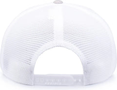 Pacific Headwear 110F Trucker Flexfit Snapback Cap - Silver White Silver - Light Gray White Light Gray / OS