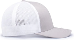 Pacific Headwear 110F Trucker Flexfit Snapback Cap - Silver White Silver - Light Gray White Light Gray / OS
