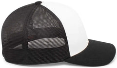 Pacific Headwear 110F Trucker Flexfit Snapback Cap - White Black Black - White Black / 7’’ 7 7/8’’