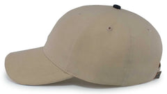 Pacific Headwear 121C Brushed Cotton Sandwich Visor Hook-and-Loop Cap - Khaki Black - Khaki Black / 7’’ - 7 7/8’’