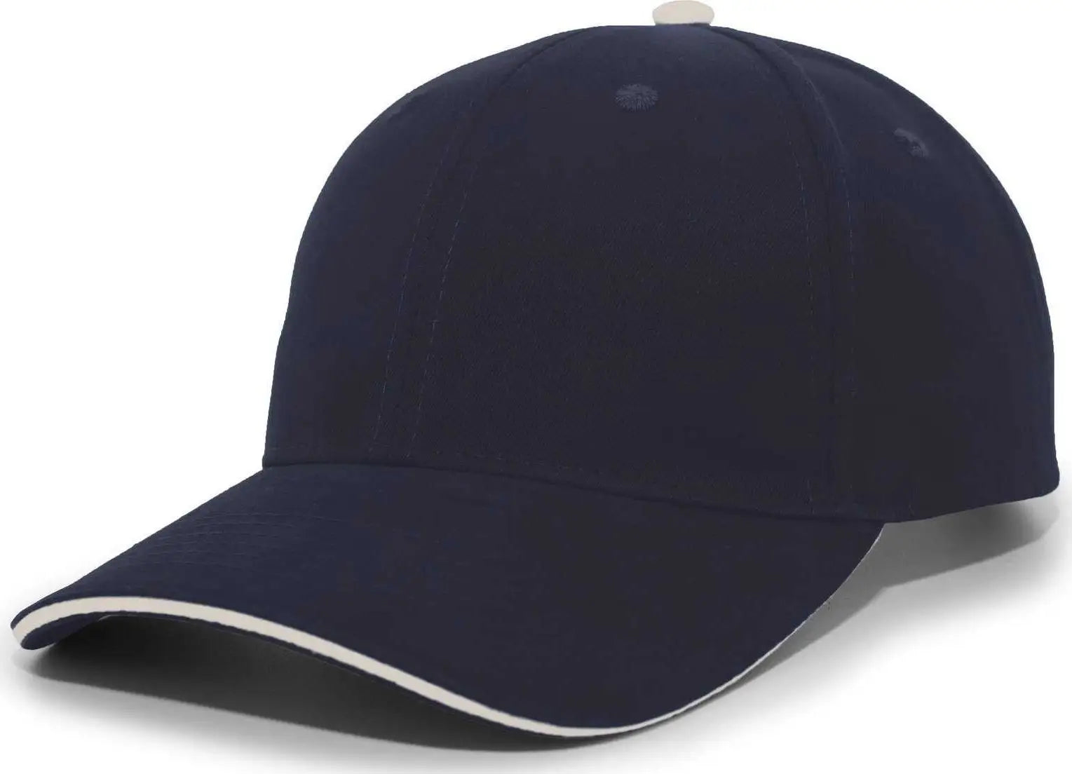 Pacific Headwear 121C Brushed Cotton Sandwich Visor Hook-and-Loop Cap - Navy Khaki - Navy Khaki / 7’’ - 7 7/8’’