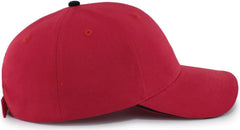 Pacific Headwear 121C Brushed Cotton Sandwich Visor Hook-and-Loop Cap - Red Black - Red Black / 7’’ - 7 7/8’’