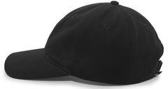 Pacific Headwear 201C Brushed Cotton Twill Buckle Strap Adjustable Cap - Black - Black / 7’’ - 7 7/8’’