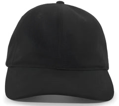 Pacific Headwear 201C Brushed Cotton Twill Buckle Strap Adjustable Cap - Black - Black / 7’’ - 7 7/8’’