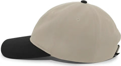 Pacific Headwear 201C Brushed Cotton Twill Buckle Strap Adjustable Cap - Khaki Black - Khaki Black / 7’’ - 7 7/8’’