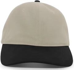 Pacific Headwear 201C Brushed Cotton Twill Buckle Strap Adjustable Cap - Khaki Black - Khaki Black / 7’’ - 7 7/8’’