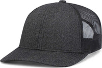 Pacific Headwear 210C Malange Heather Low Profile Trucker - Black Heather Black Black Heather - Black / 7’’ 7 7/8’’