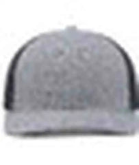 Pacific Headwear 210C Melange Heather Low-Profile Trucker - Grey Heather Navy Grey Heather - Grey Heather Navy Grey