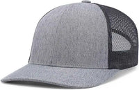Pacific Headwear 210C Melange Heather Low-Profile Trucker - Grey Heather Navy Grey Heather - Grey Heather Navy Grey