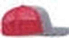 Pacific Headwear 210C Melange Heather Low-Profile Trucker - Grey Heather Red Grey Heather - Grey Heather Red Grey