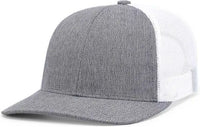 Pacific Headwear 210C Melange Heather Low-Profile Trucker - Grey Heather White Grey Heather - Grey Heather White Grey