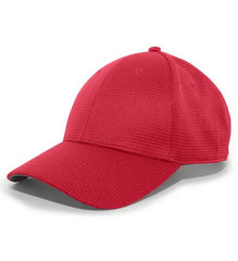 Pacific Headwear 285C Air-Tech Performance Hook-and-Loop Cap - Red - Red / 7’’ - 7 7/8’’