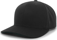 Pacific Headwear 302C Cotton Blend Hook-and-Loop Cap - Black - Black / 6 1/2’’ - 7’’