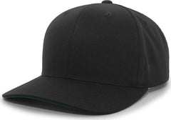 Pacific Headwear 302C Cotton Blend Hook-and-Loop Cap - Black - Black / 6 1/2’’ - 7’’