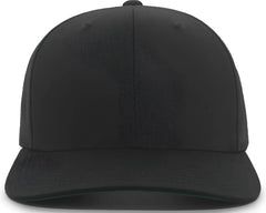 Pacific Headwear 302C Cotton Blend Hook-and-Loop Cap - Black