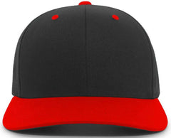 Pacific Headwear 302C Cotton Blend Hook-and-Loop Cap - Black Red
