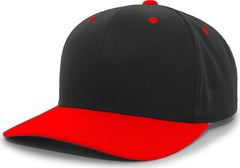 Pacific Headwear 302C Cotton Blend Hook-and-Loop Cap - Black Red - Black Red / 6 1/2’’ - 7’’