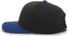 Pacific Headwear 302C Cotton Blend Hook-and-Loop Cap - Black Royal