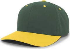 Pacific Headwear 302C Cotton Blend Hook-and-Loop Cap - Dark Green Gold - Forest Gold / 6 1/2’’ - 7’’