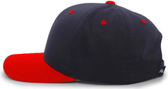 Pacific Headwear 302C Cotton Blend Hook-and-Loop Cap - Navy Red