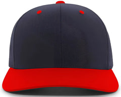 Pacific Headwear 302C Cotton Blend Hook-and-Loop Cap - Navy Red