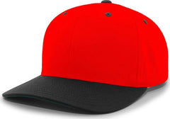 Pacific Headwear 302C Cotton Blend Hook-and-Loop Cap - Red Black - Red Black / 6 1/2’’ - 7’’